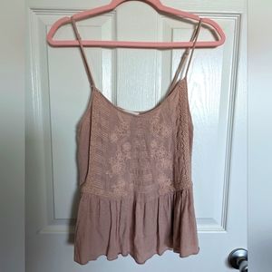 Forever 21 Pink Flowy Lace Top